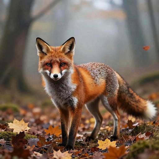 Whimsical Cat-Fox Hybrid in Misty Woods