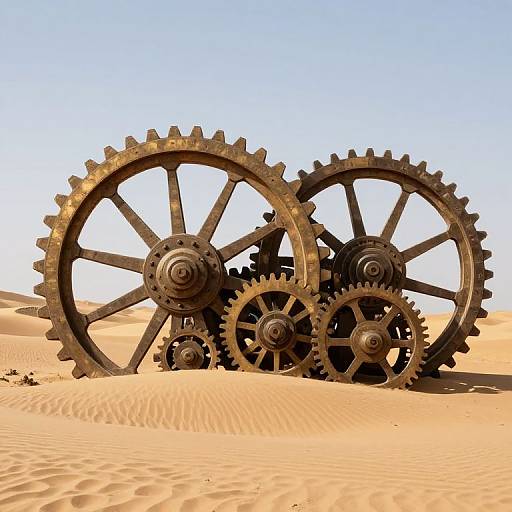 Giant Mechanical Wheels in Sand
