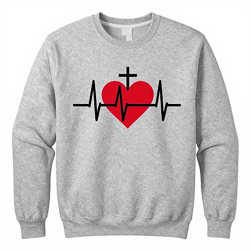 Jesus Heartbeat Cross Sweatshirt Design