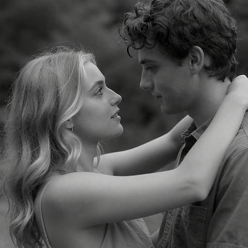 Intimate Black-and-White Couple Portrait