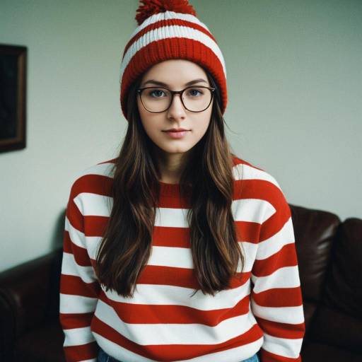 Realistic Woman in Waldo Costume