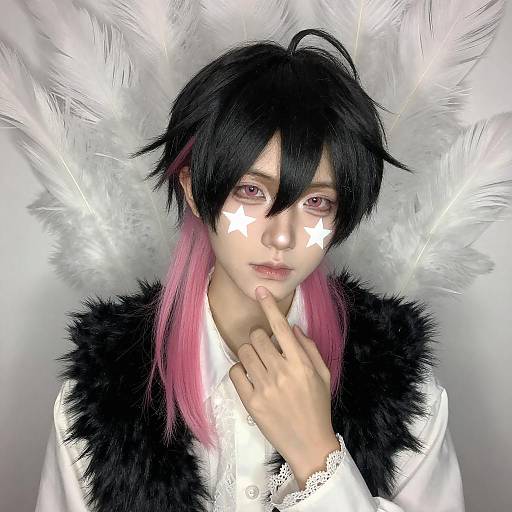 Portrait with Star Face Paint and Fur