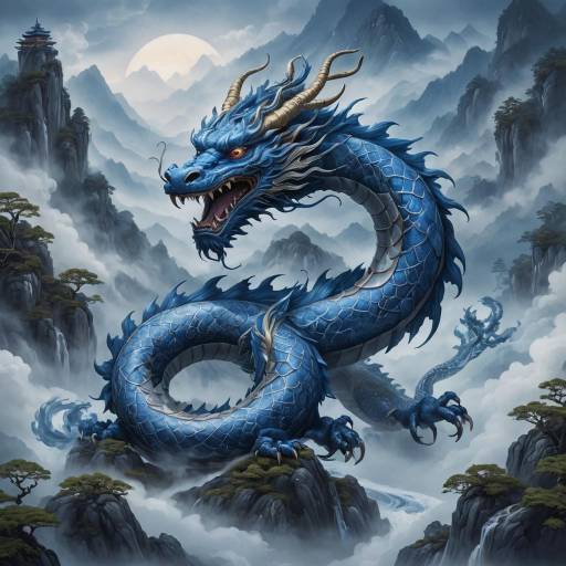Ancient Dragon in Asian Art Style Ancient Dragon in Asian Art Style