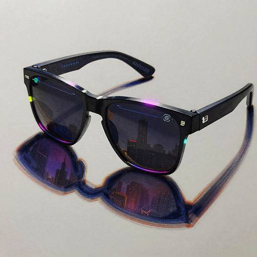 Cyberpunk Neon Sunglasses Illustration