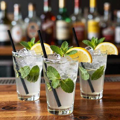 Refreshing Mint Lemon Drinks Trio