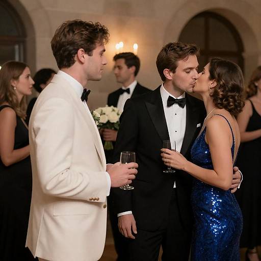 Elegant Formal Party Kiss