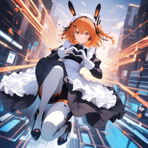 Futuristic Android Maid in Action