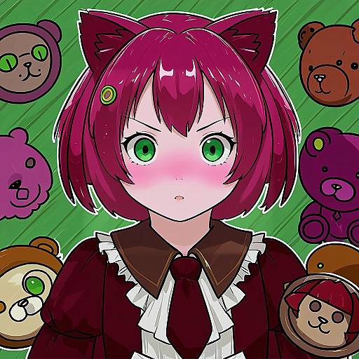 Illustration of Annie (league of legends), league of legends in the style of Wool (miwol)