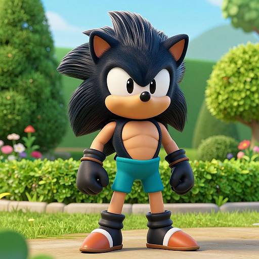 3D Muscular Anthropomorphic Hedgehog
