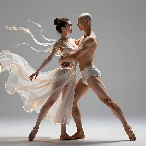 Dynamic Dance Duo in Radiant Ribbons