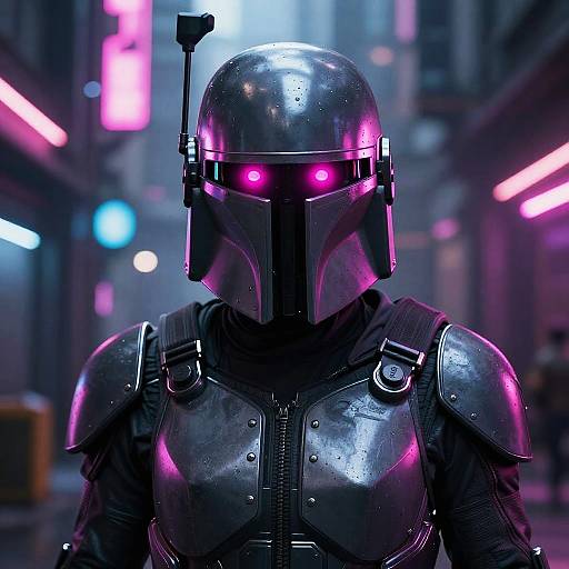Neon Bounty Hunter Portrait
