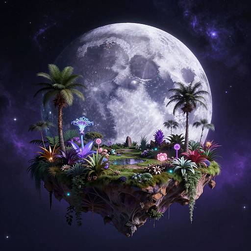 Surreal Floating Garden by Violet Nebula