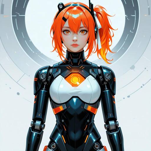 Futuristic Cowboy Girl with Robot Joints