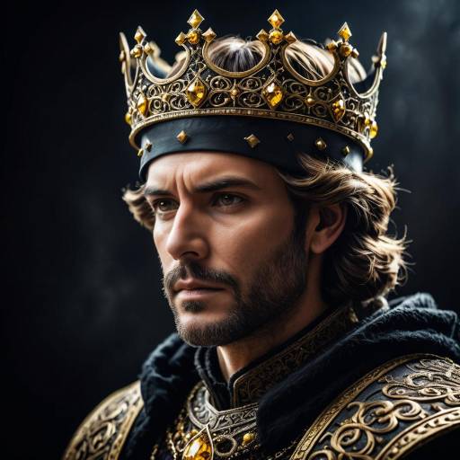 Dramatic Medieval Portrait with Crown