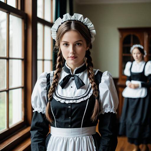 Victorian Maid Outfit with Braided Hair