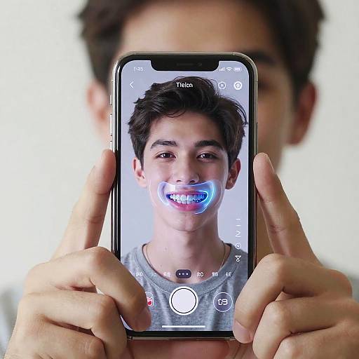 Teen Using AR Braces Filter