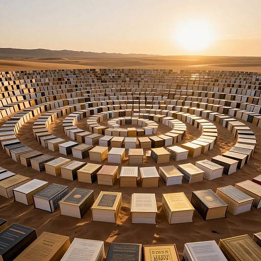 Endless Spiral of Sunlit Books