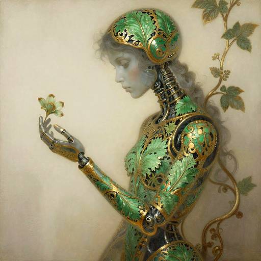 Molten Filigree Ghost-Android Reaching for Blossom