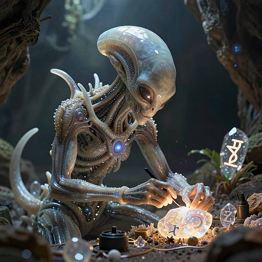 Alien Creator Sculpting Crystal Species