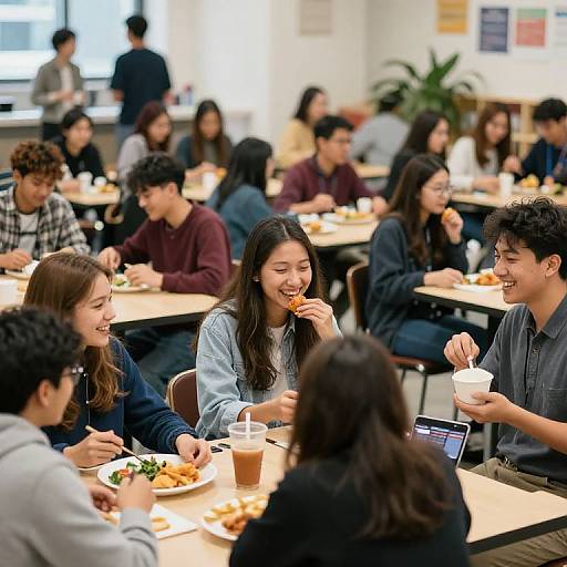 Lively University Cafeteria Scene