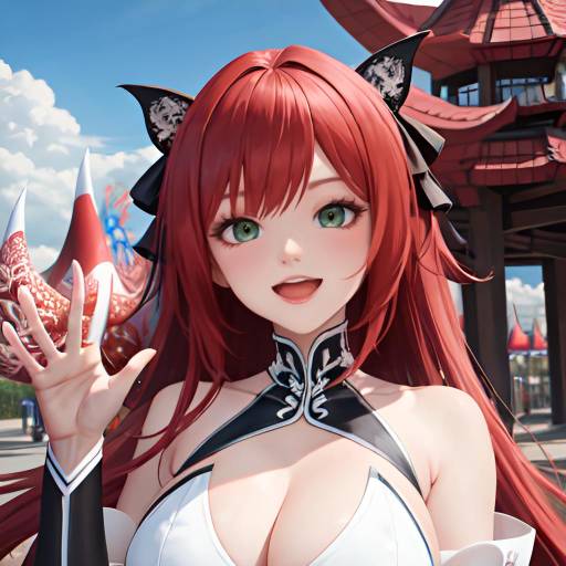 Elegant Rias Gremory in Park Scene