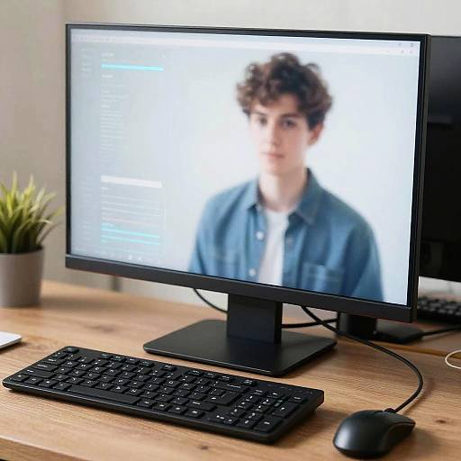 Holographic Interface Through Blurry Laptop Screen