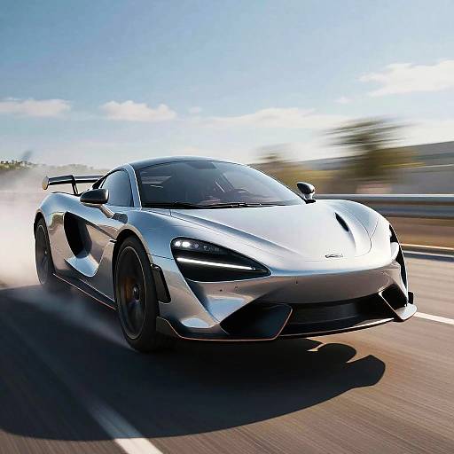 Futuristic Silver Sports Car Illustration