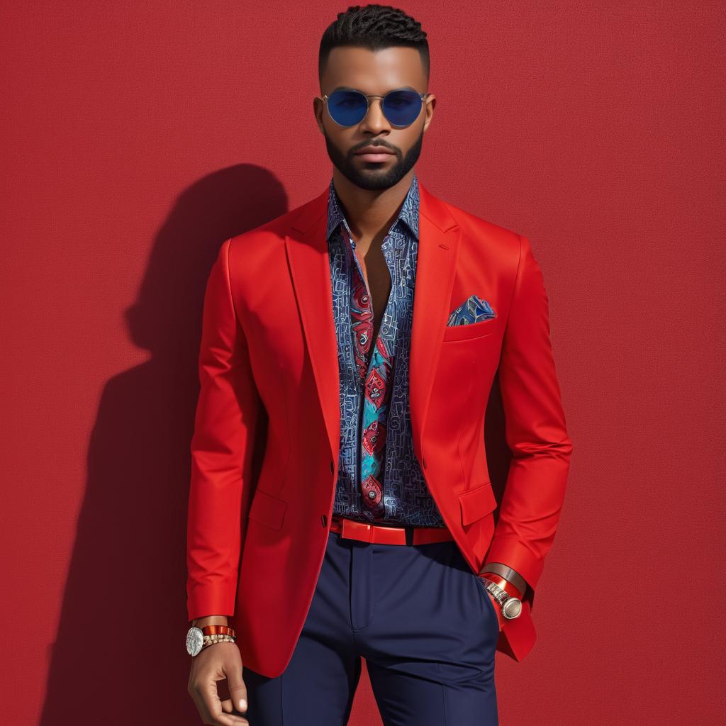 Elegant Fashion: Stylish Man in Red