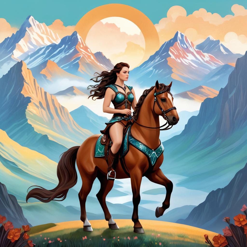 Mythical Centaur in Mountain Landscape