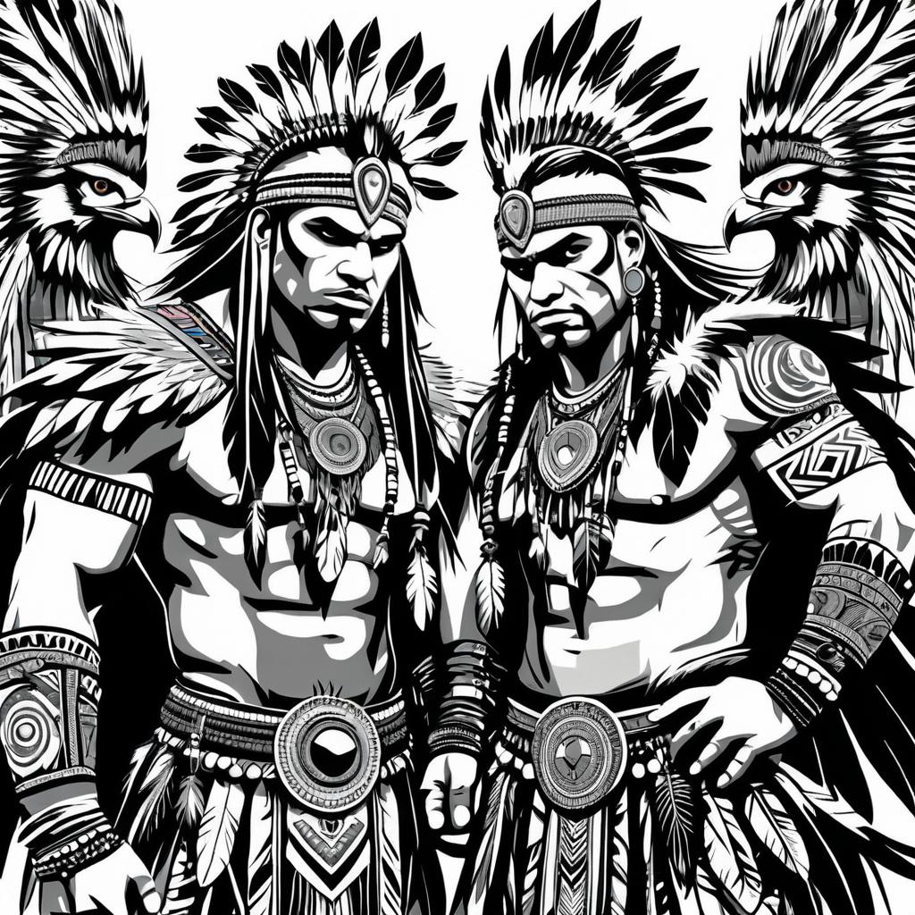 Fierce Tribal Warriors with Giant Birds