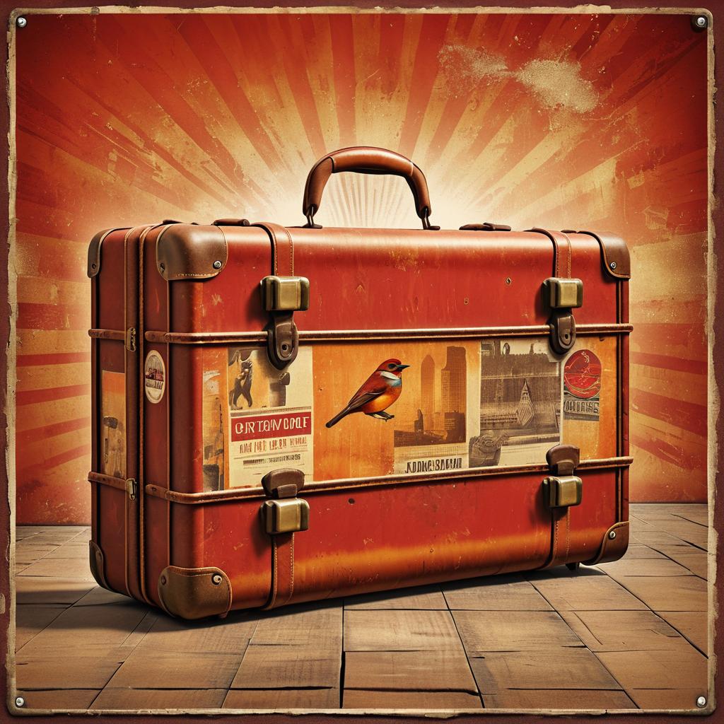 Rustic Kombuchapunk Vintage Suitcase Art