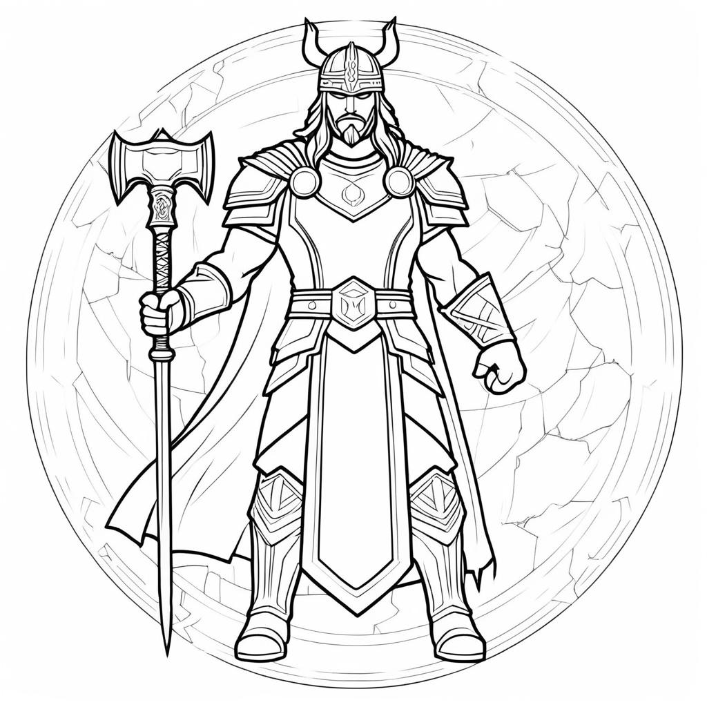 Minimalist Thor: God of Thunder Outline