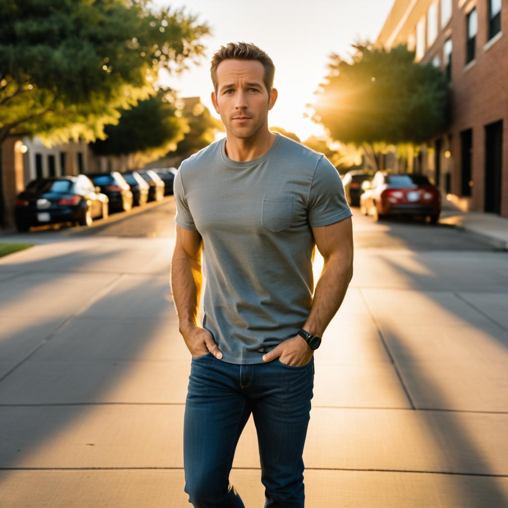 Candid Golden Hour Portrait of Ryan Reynolds