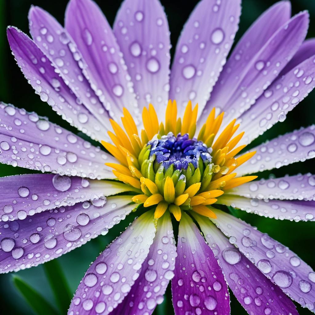 Macro Photography of Dewy Flower