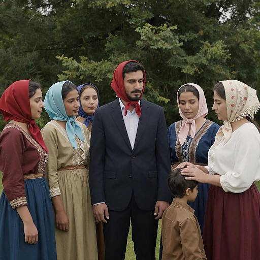 Historical Group Portrait in Traditional Dress