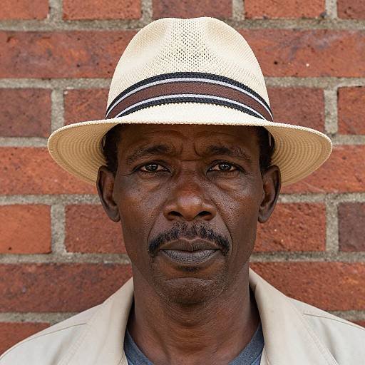 Close-Up of a Stylish Man Against Brick