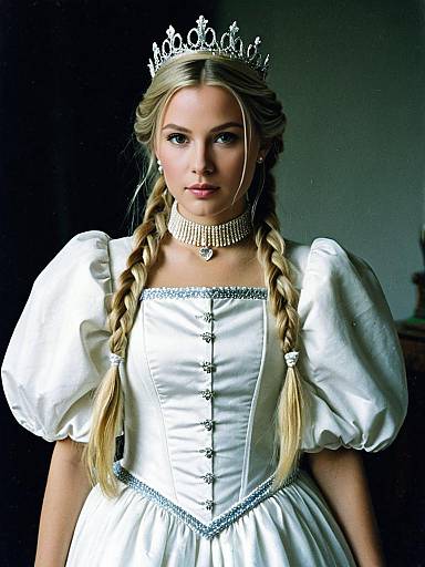 Enchanting Princess in Elegant White Dress