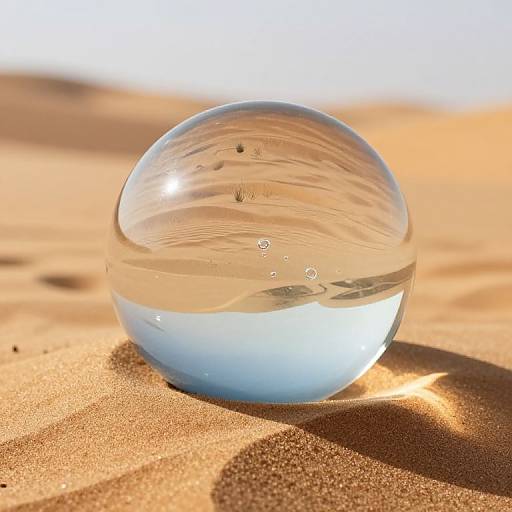 Glass Orb with Desert and Water