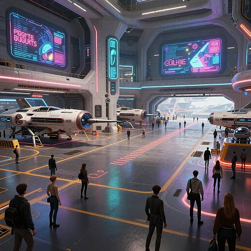 Futuristic Spaceport Concept Art