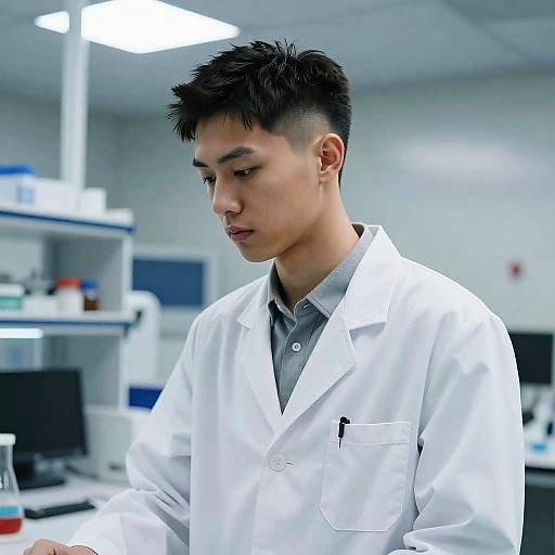 Male Scientist with Shadow Fade Hairstyle