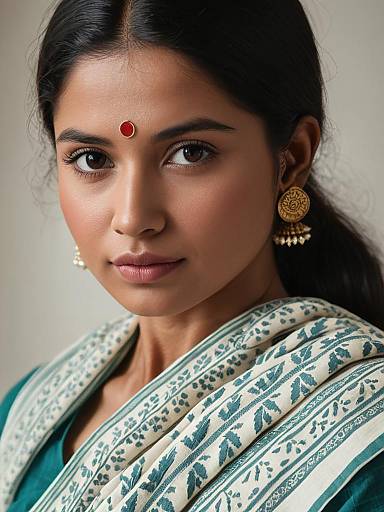 Photorealistic Woman in Malmal Saree