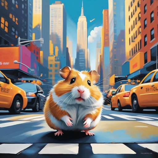 Whimsical Hamster in New York City
