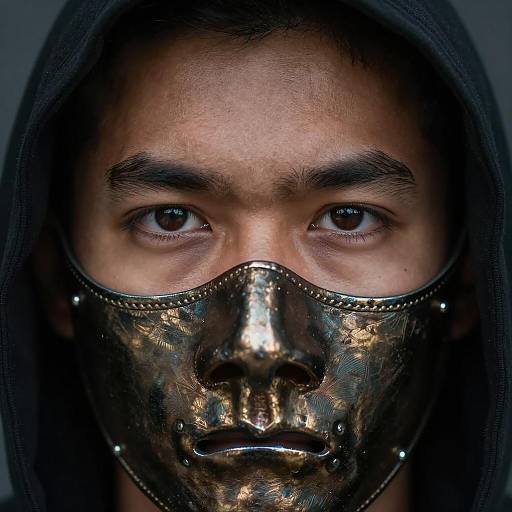 Mysterious Man in Hood and Mask