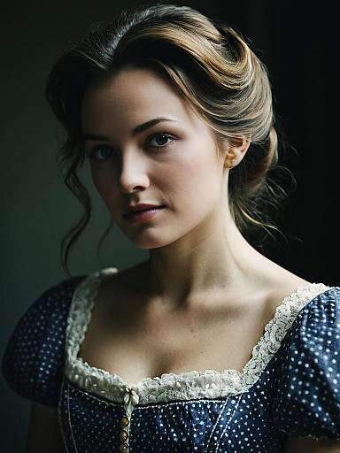 Woman in Vintage Belle Dress Portrait