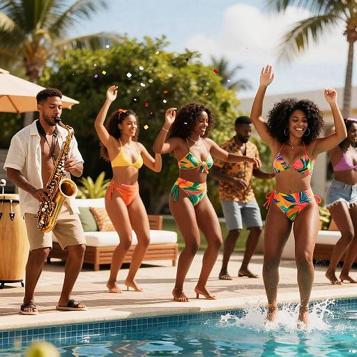 Afro-Latinx Poolside Salsa Band and Dancers
