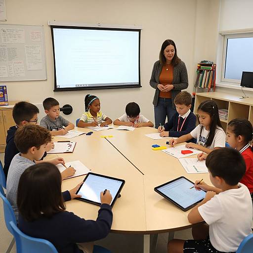 Interactive Modern Classroom with Children