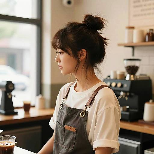 Fashion Editorial Messy Bun Barista