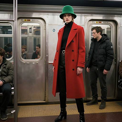 Futuristic Fashion on Vintage NYC Subway