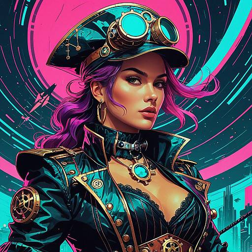 Steampunk Aerial Pirate Queen Portrait