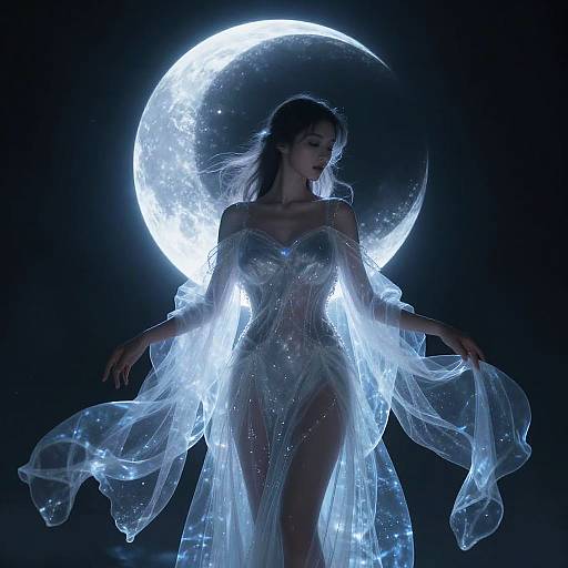 Ethereal Luminous Moon Priestess
